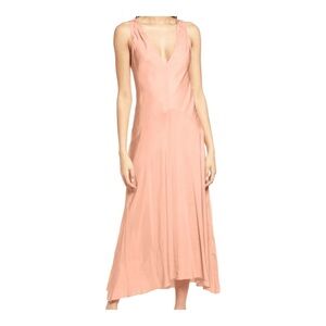 Frame Denim Sleeveless V-Neck Maxi Dress in Pink Clay